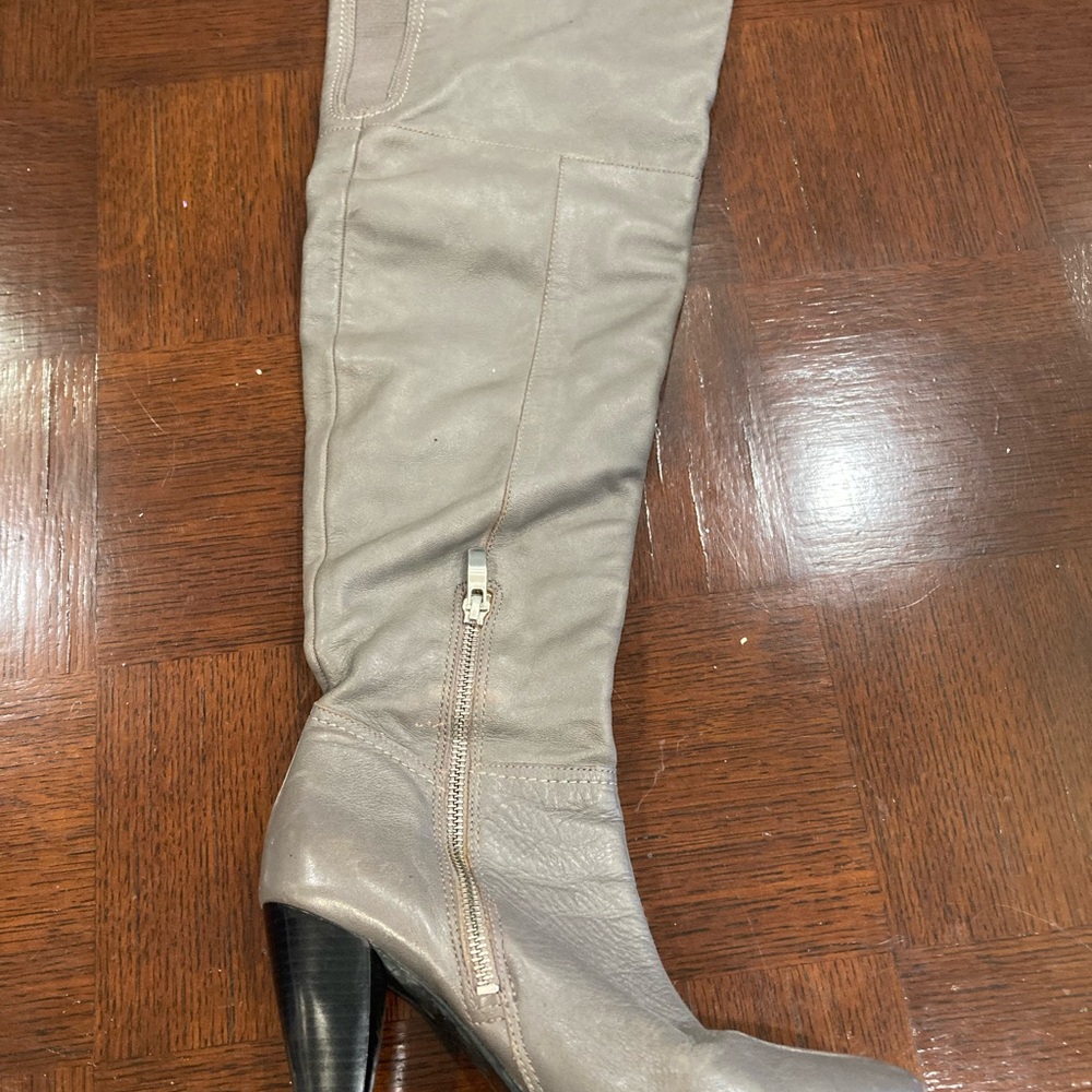 BCBGeneration Grey Leather Over the Knee Boots